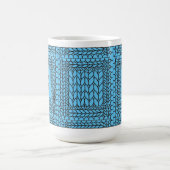 MAILLE ENVERS BLEU Grand Mug Blanc + Texte (Centre)