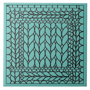 MAILLE ENVERS BLEU VERT Carreau en céramique
