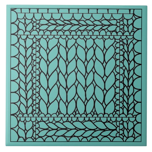 MAILLE ENVERS BLEU VERT Carreau en céramique (Devant)
