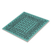 MAILLE ENVERS BLEU VERT Carreau en céramique (Côté)