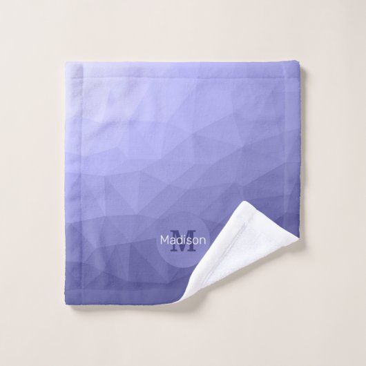 Maille violet bleu gris foncé motif Monogramme (Gant de toilette)