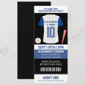 Maillot de Baseball Billet Invitation Anniversaire (Devant / Derrière)