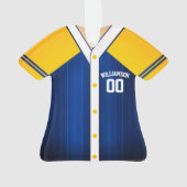 Maillot de Baseball Bleu et Jaune (dos)