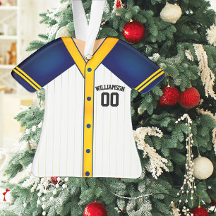 Maillot de baseball bleu et jaune