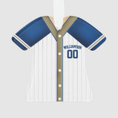 Maillot de baseball bleu et or (dos)