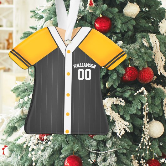 Maillot de baseball noir et jaune