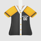 Maillot de baseball noir et jaune (dos)