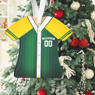 Maillot de Baseball Vert et Jaune