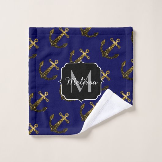 Maillot or motif Ancre marine Monogram (Gant de toilette)