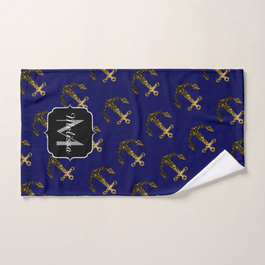 Maillot or motif Ancre marine Monogram (Serviette à main)