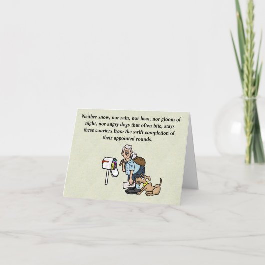 Mailman Bit by Dog Postal Workers Day Kaart (Voorkant)
