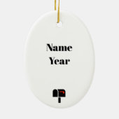 Mailman Black Silhouette Ornement de Noël (Dos)