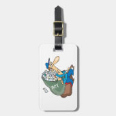 Mailman die een grote zak vervoert bagagelabel (Voorkant verticaal)