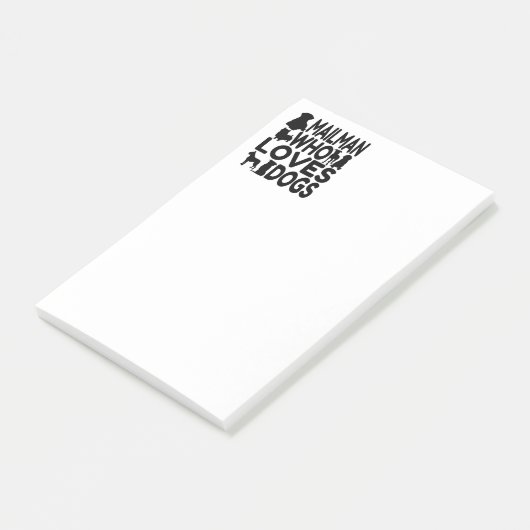 Mailman die van honden houdt post-it® notes (Schuin)