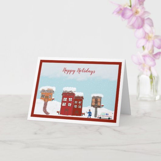 Mailman kerstkaart (groot) kaart (Orchidee)