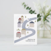 Mailman Mail Lady Kerstfeest Dank je Winter Scene Briefkaart (Staand voorkant)