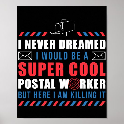 Mailman Mail Lady Super Cool Postal Worker Mailbox Poster (Voorkant)