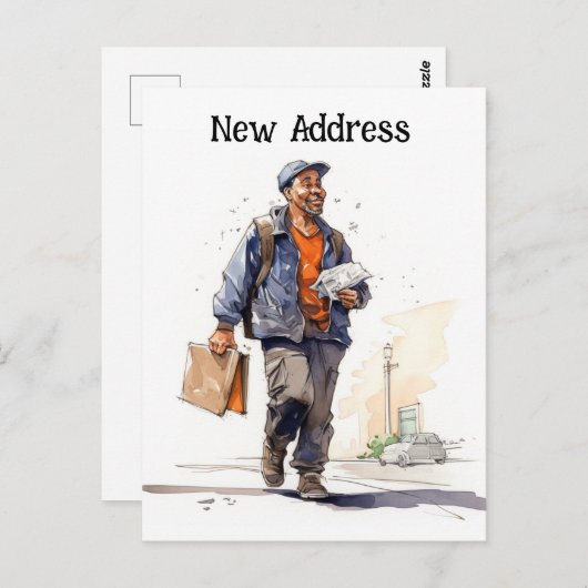 Mailman Moving Aankondiging Briefkaart (Voorkant / Achterkant)
