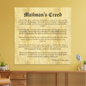 Mailman's Creed Letter Carrier Retirement Gift Canvas Afdruk (Insitu (Woonkamer))