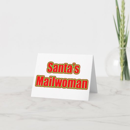 Mailwoman van de kerstman feestdagen kaart (Voorkant)