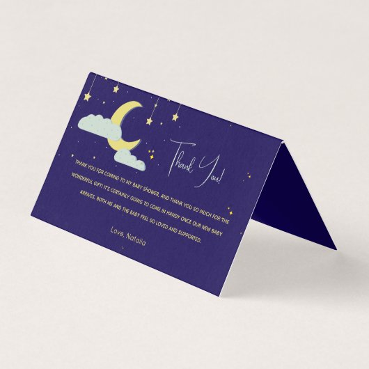 Main bleue dessinée Céleste Star Moon Carte de rem (Front)