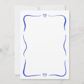 Main Bleue Tiré Whimsical Wedding Invitations (Dos)