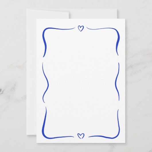 Main Bleue Tiré Whimsical Wedding Invitations (Dos)