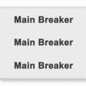 Main Breaker Label Times 3 (Voorkant)