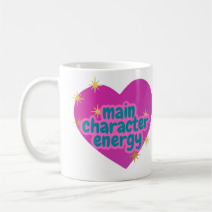 "Main Character Energy" Coeur rose Mug