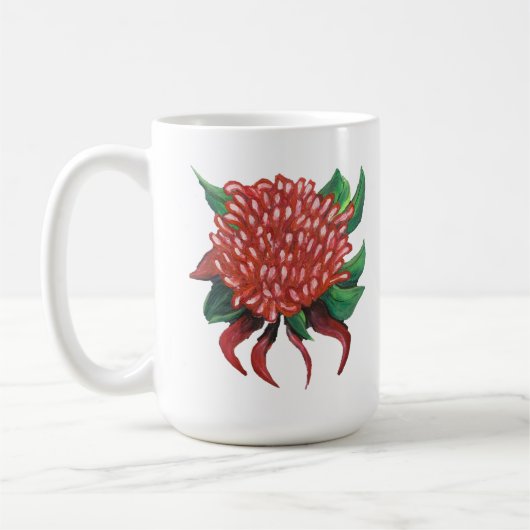 Main de fleurs dessinée Waratah Café Mug (Gauche)