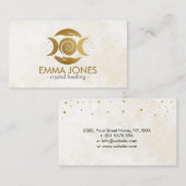 Main de guérison - Triple Lune - Carte de visite d (Devant / Derrière)