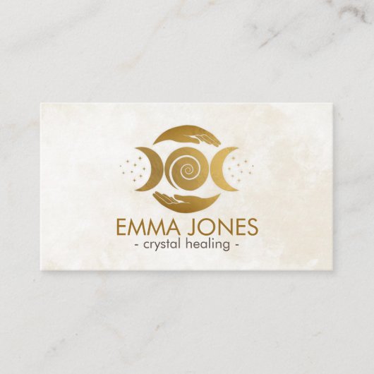 Main de guérison - Triple Lune - Carte de visite d (Devant)