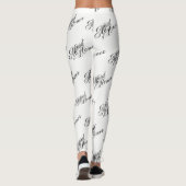 Main de Leggings d'honneur - Noir sur Blanc (Dos)