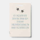 Main de Whimsical tiré Miel Bee Apiary Badge flora (Arrière)