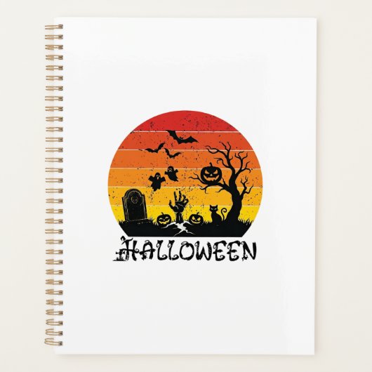 Main de zombie d'Halloween Pierre tombale Arbre Ch (Devant)