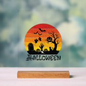 Main de zombie Halloween Pierre tombale Arbre Chat (Neutre)