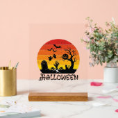 Main de zombie Halloween Pierre tombale Arbre Chat (Mariage)