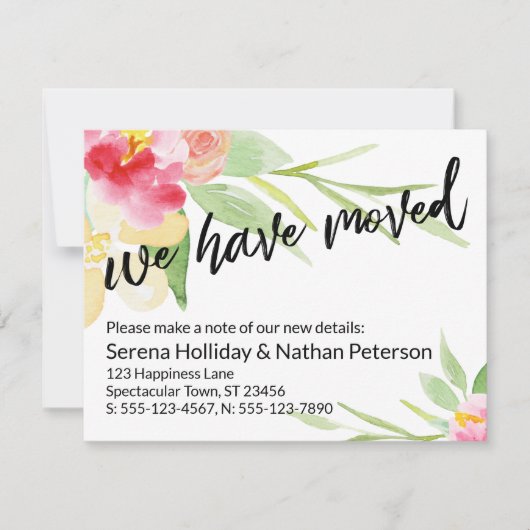 Main décontractée Nous Avons Déplacé Carte Fleurs  (Devant)