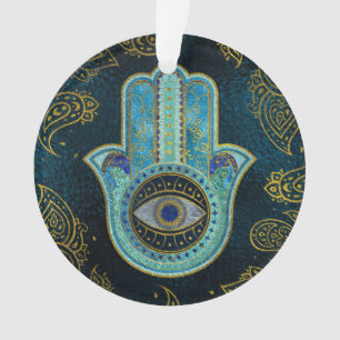 Main décorative de Hamsa avec l'arrière - plan d