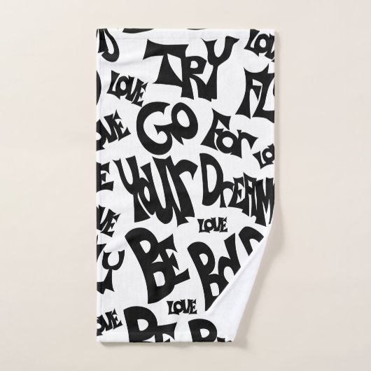 Main dessinée unique serviette main Motivationnel (Serviette à main)