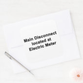 Main Disconnect at Electric Meter, Six Stickers  (Envelop)