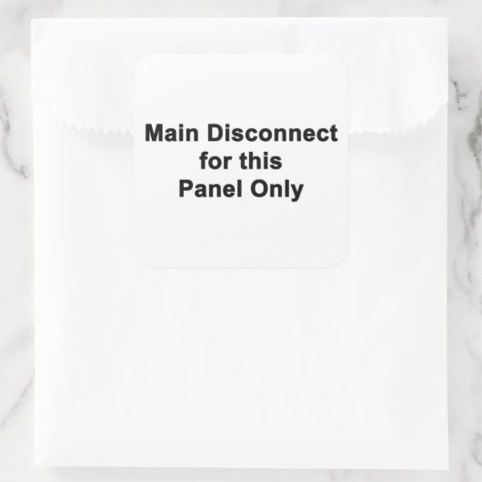 Main Disconnect for This Panel Only, Label (Tas)