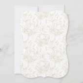 Main dorée tirée Faire-part de mariage floral (Dos)