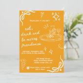 Main Drake Friendsmas Holiday Invitation Orange (Debout devant)