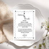 Main Drawn bienvenue & merci invité mariage
