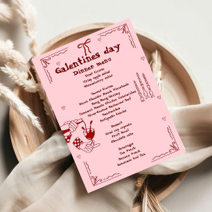 Main Drawn Galentine Day Girl Night Valentine Menu