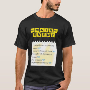 Main Event Yeet Drievoudige Hashbrowns Gestrooid E T-shirt