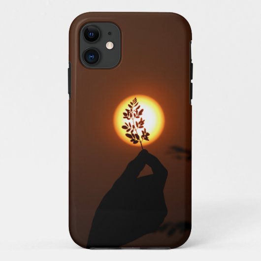 Main humaine au coucher du soleil coque iphone (Dos)