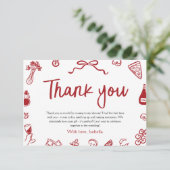 Main italienne rouge tiré c'est plus Carte de reme (Debout devant)