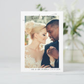 Main moderne Lettré 2 Mariage photo Merci (Debout devant)